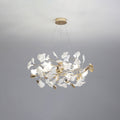 Olivia Ginkgo Leaf Modern Petal Shaped Metal Chandelier, Gold - Neutralighting