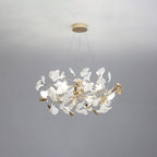 Olivia Ginkgo Leaf Modern Petal Shaped Metal Chandelier, Gold - Neutralighting