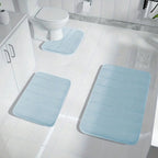 3-Piece Non-Slip Bath Set, Memory Foam Mats with Grip Backing