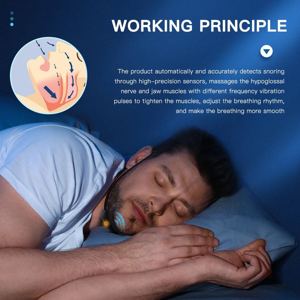 Dispositif portable EMS anti-ronflement pour des nuits reposantes et des matins plus clairs