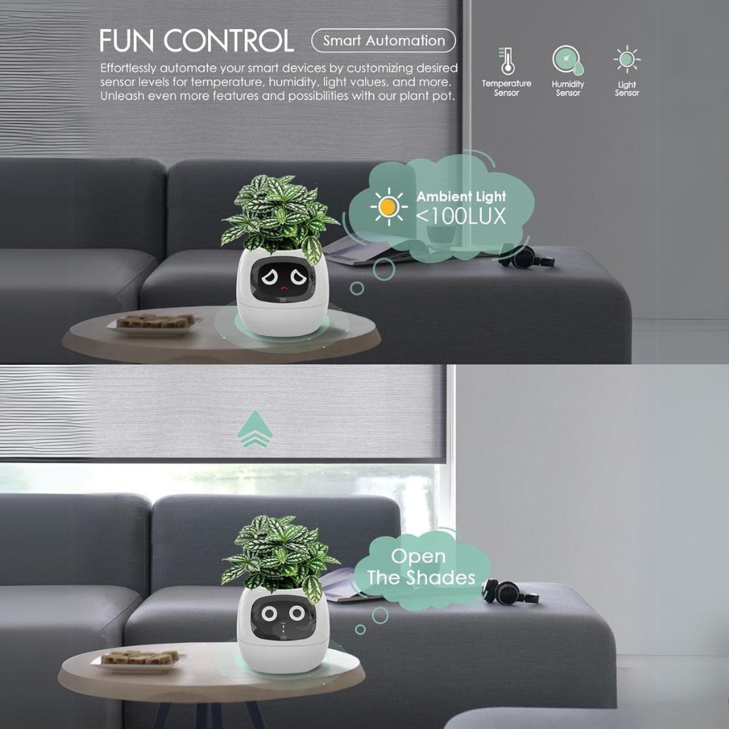 Alexa対応、ジェスチャーで作動するIvyスマート植木鉢コンパニオン | Fioriscas