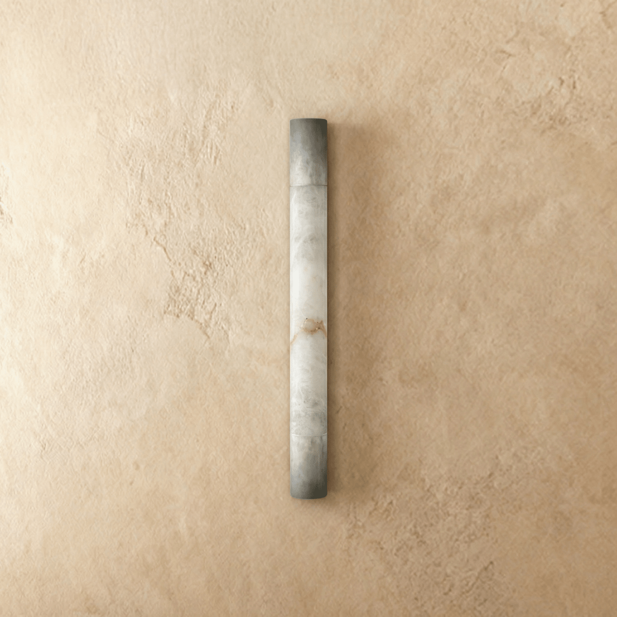 LumaCrest Alabaster Wall Sconce With Modern Metal Frame And Soft Glow