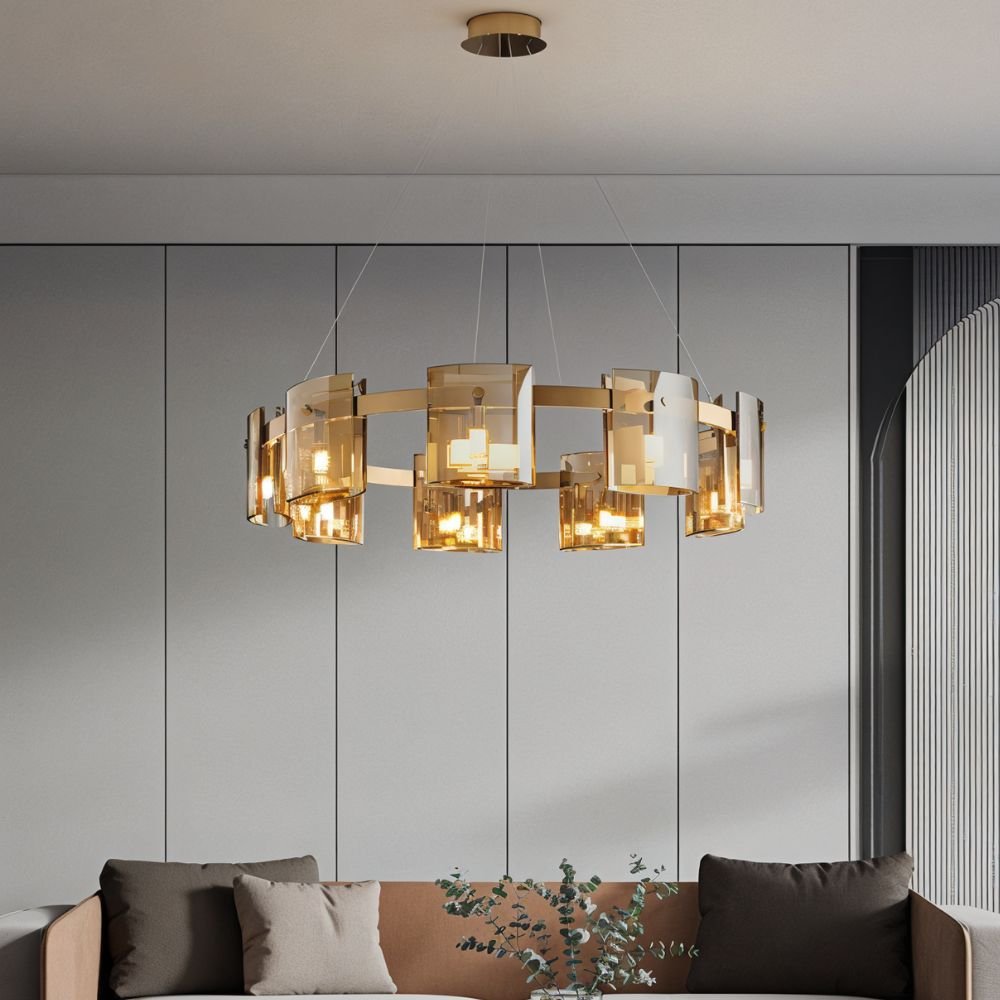 LuminaRing kristály csillár tiszta üveggel nappali ragyogáshoz  