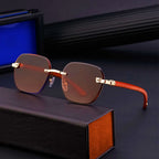 Square Gradient-Lens Sunglasses, Rimless Frame, Novaro 2024 Edition