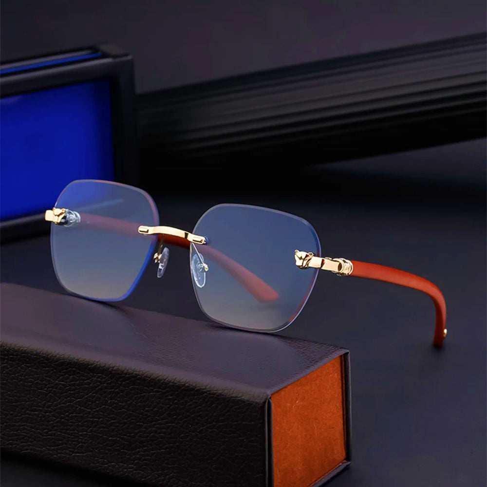 Square Gradient-Lens Sunglasses, Rimless Frame, Novaro 2024 Edition