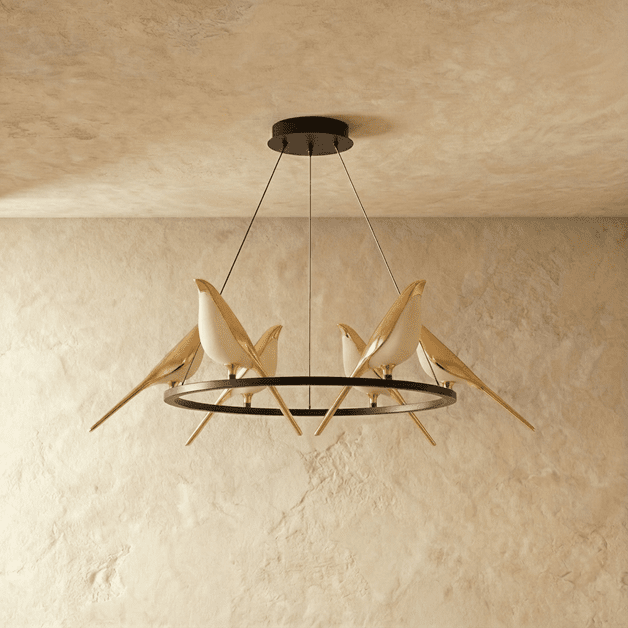 Lampadario Whispering Wings Bird Light per un’illuminazione elegante della casa