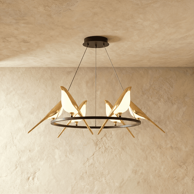 Lampadario Whispering Wings Bird Light per un’illuminazione elegante della casa