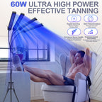 Lampe effet bonne mine pour tout le corps – Lampe de bronzage à double longueur d’onde avec 432 LED et pied réglable | Fioriscas