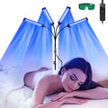 Lampe effet bonne mine pour tout le corps – Lampe de bronzage à double longueur d’onde avec 432 LED et pied réglable | Fioriscas