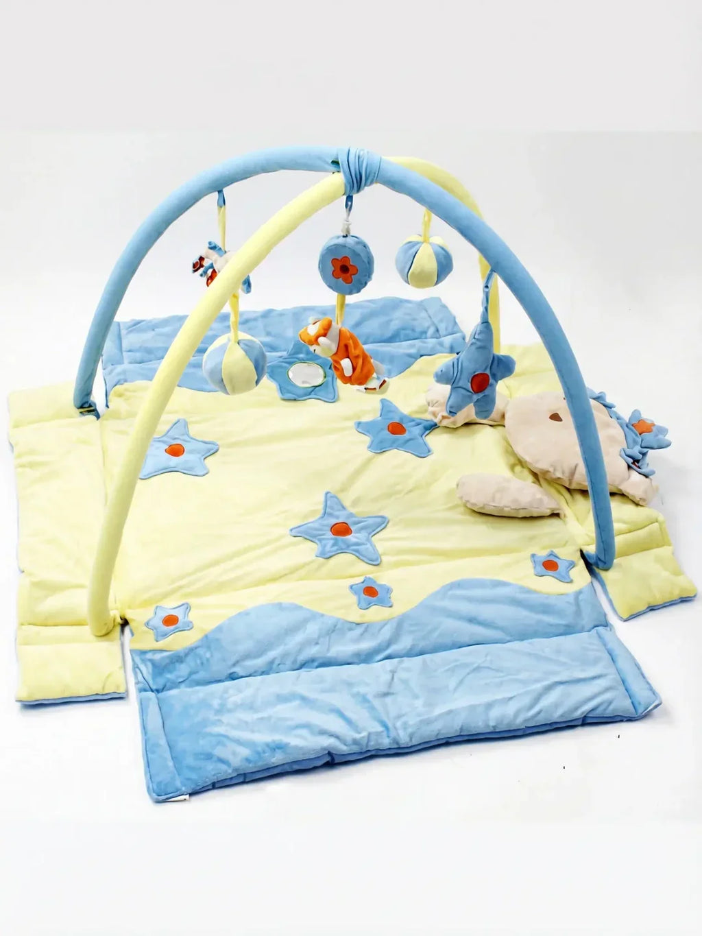 Rechteckiger 2-in-1-Sinnesbogen und Spielmatte – Babys erster Aktivitätsbereich | Fioriscas