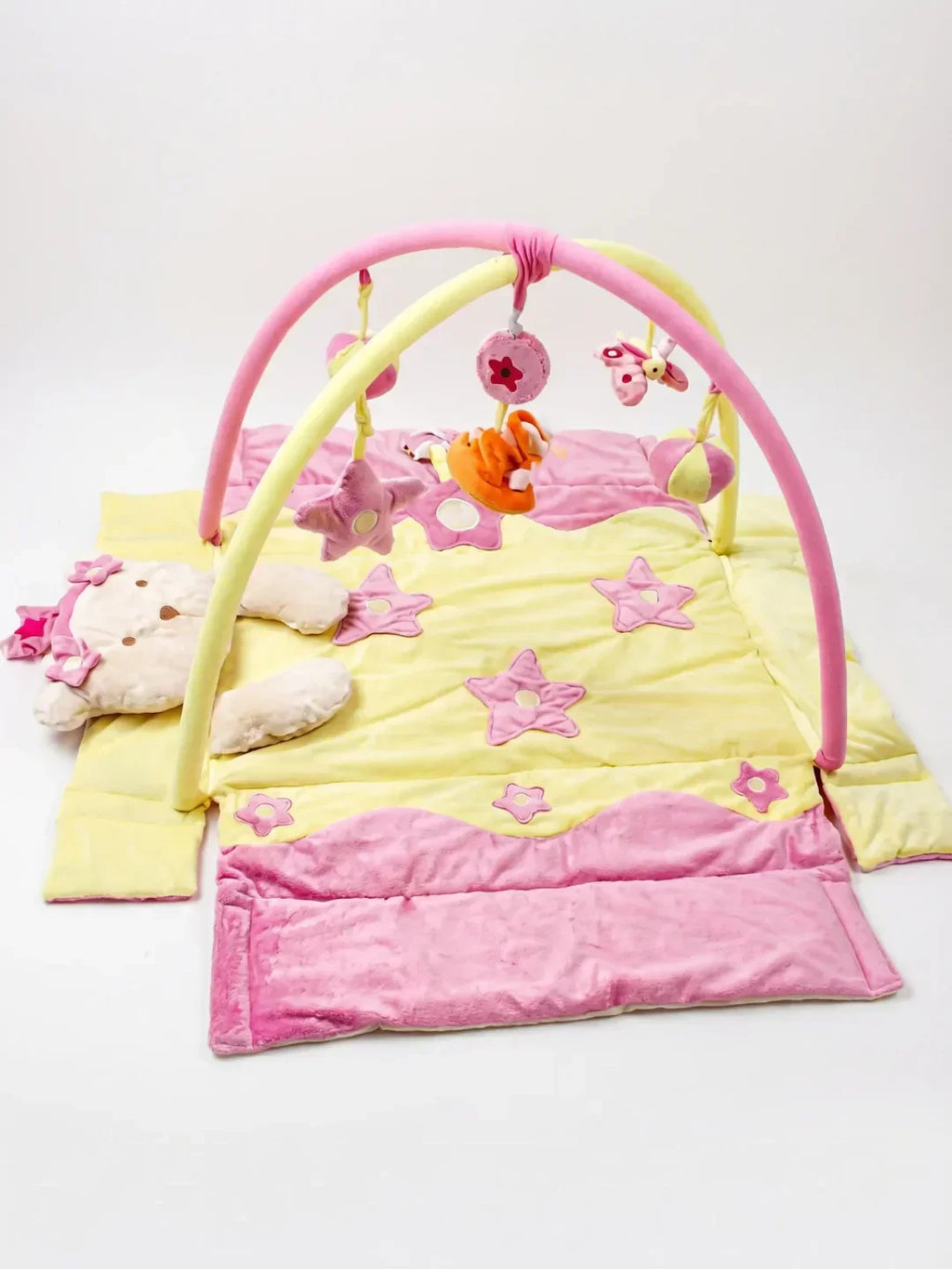 Rechteckiger 2-in-1-Sinnesbogen und Spielmatte – Babys erster Aktivitätsbereich | Fioriscas