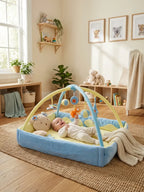 Rechteckiger 2-in-1-Sinnesbogen und Spielmatte – Babys erster Aktivitätsbereich | Fioriscas