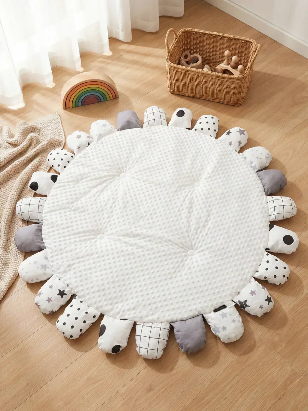 حصيرة لعب مبطنة للأطفال من القطن المبطّن، 120 × 120cm