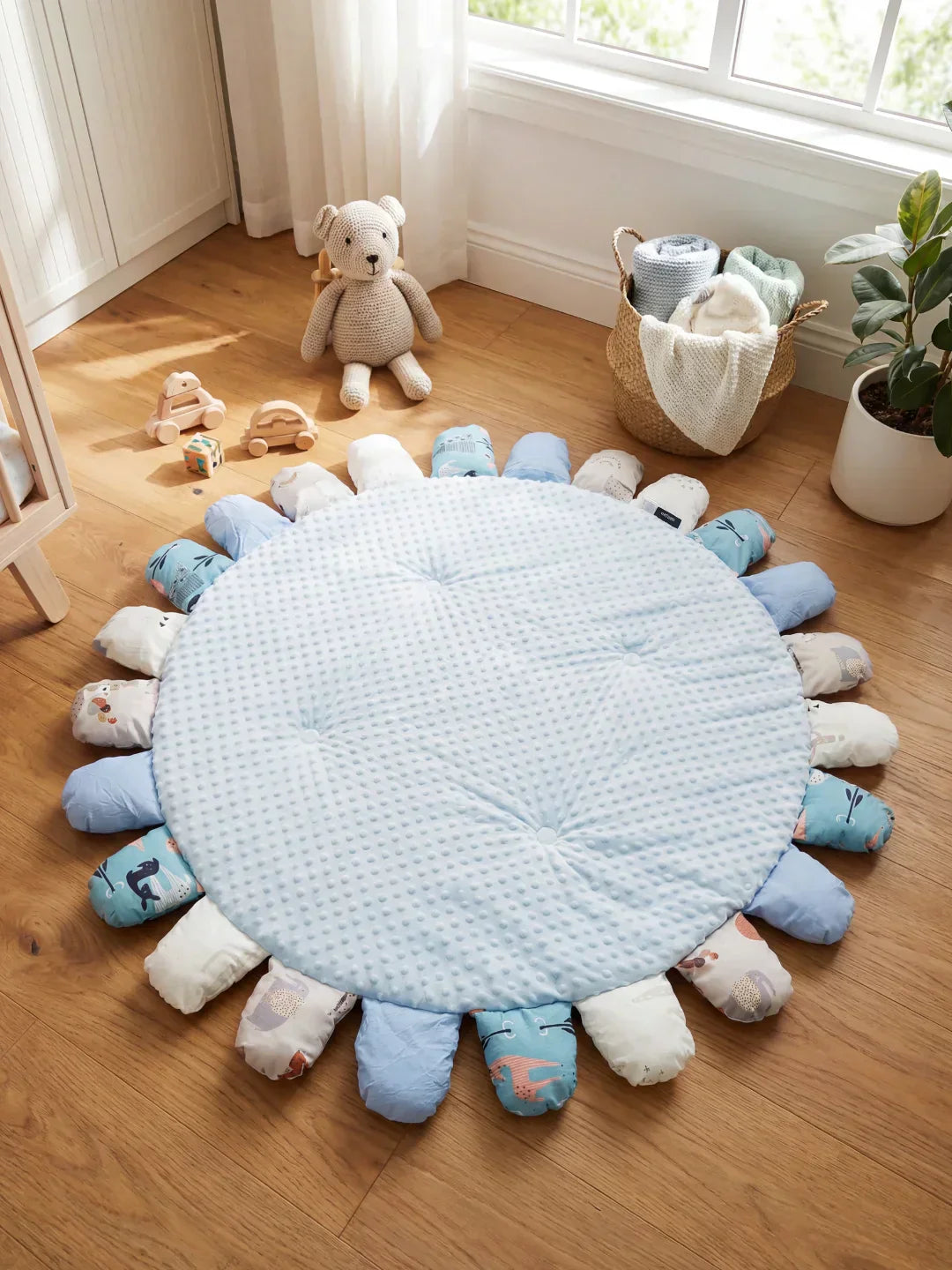 حصيرة لعب مبطنة للأطفال من القطن المبطّن، 120 × 120cm