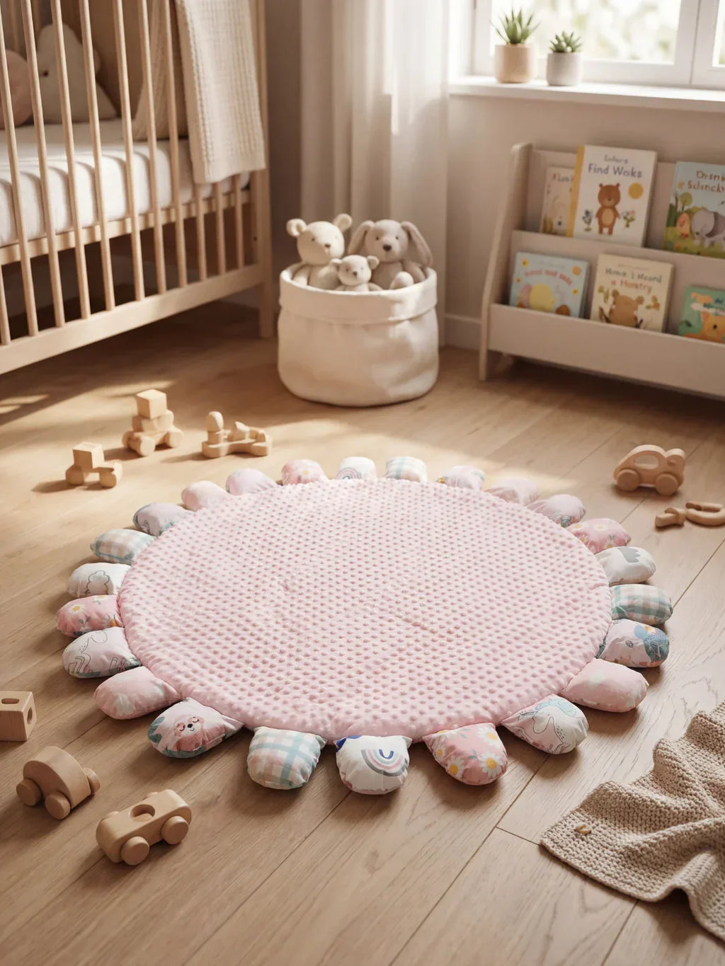حصيرة لعب مبطنة للأطفال من القطن المبطّن، 120 × 120cm