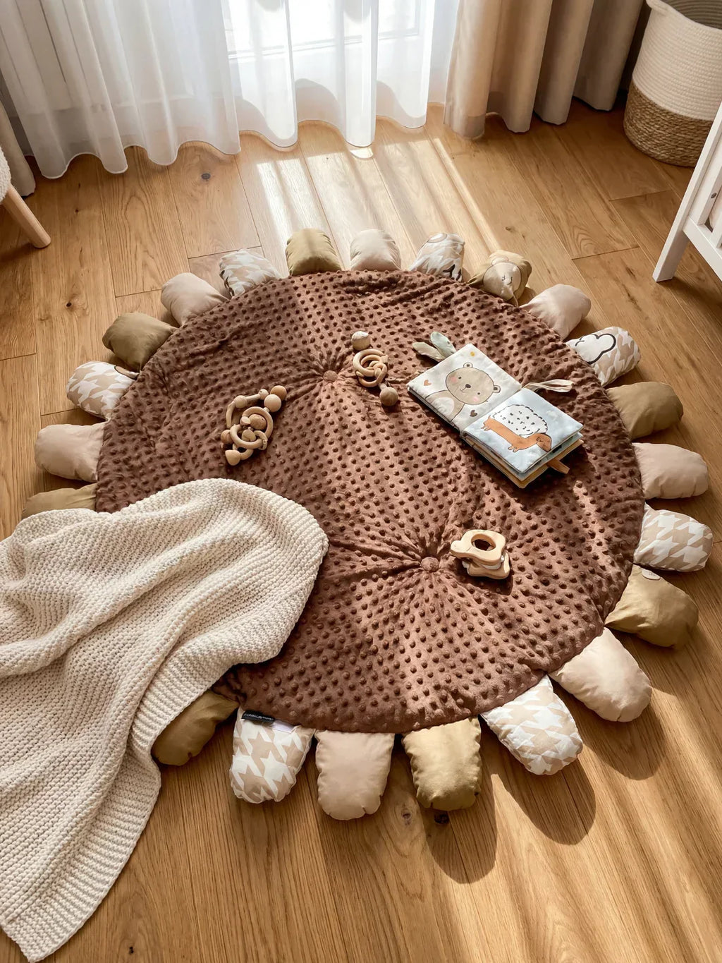 حصيرة لعب مبطنة للأطفال من القطن المبطّن، 120 × 120cm
