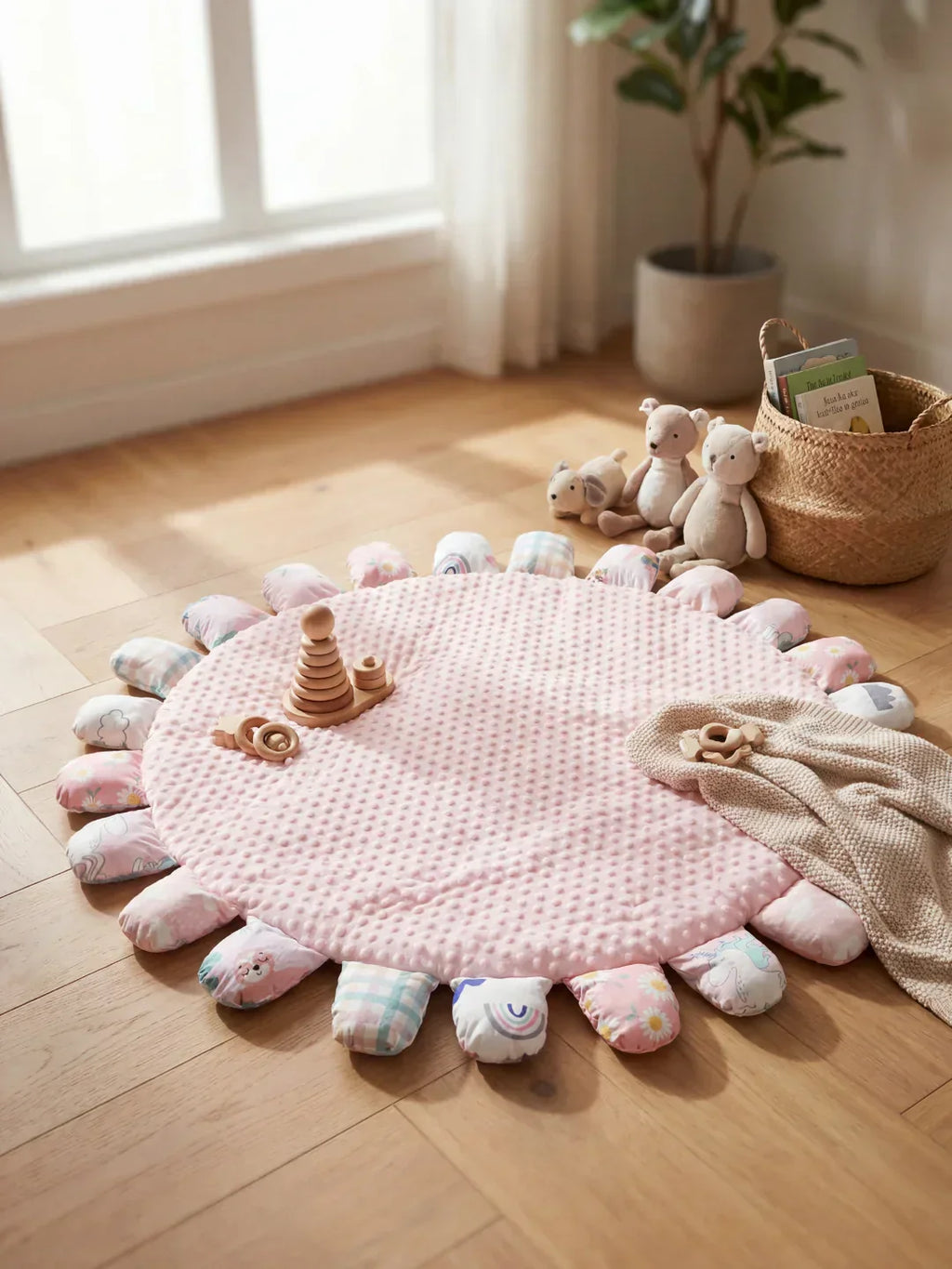 حصيرة لعب مبطنة للأطفال من القطن المبطّن، 120 × 120cm