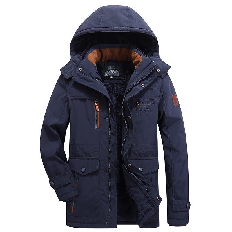 FrostGuard Men's Waterproof Windproof Parka, Insulated Hooded Coat