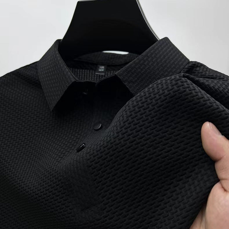 Tricou polo ușor, cu mâneci scurte, amestec respirabil de poliester, S-2XL