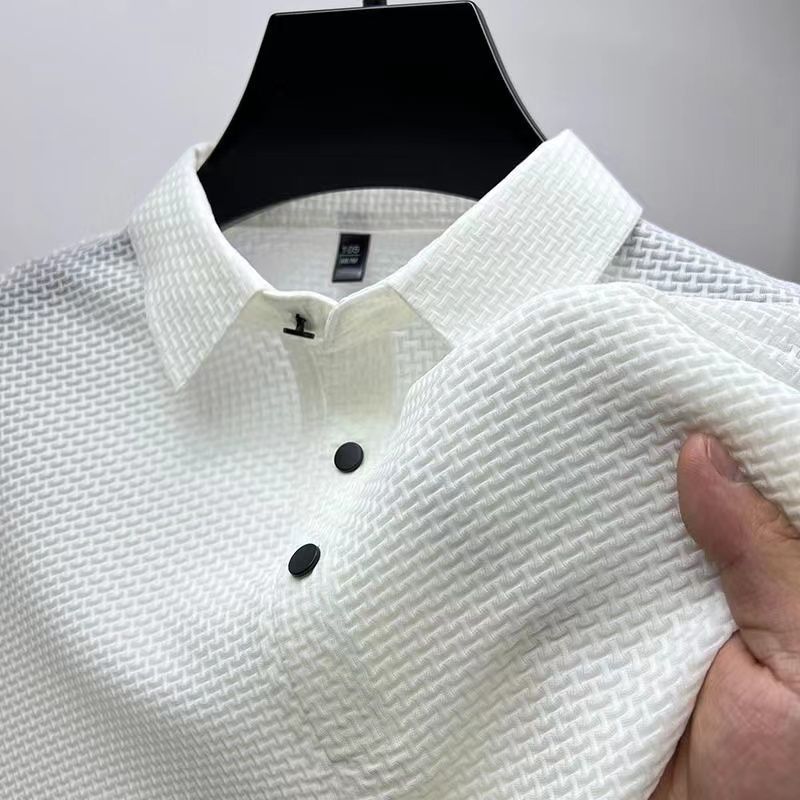 Tricou polo ușor, cu mâneci scurte, amestec respirabil de poliester, S-2XL
