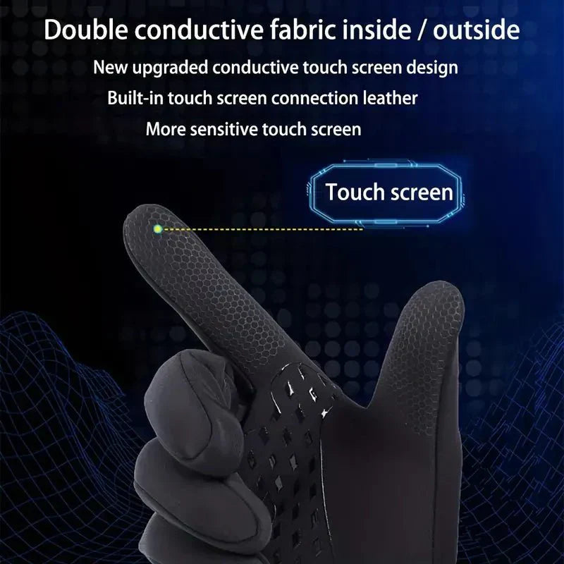 Guanti da ciclismo Nordvik con touchscreen, impermeabili e antivento, con vestibilità imbottita