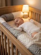 Protetor premium para cama de bebé em algodão e veludo | Fioriscas