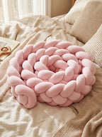 Woven Cotton Crib Liner, 4-Strand Braided Rail Guard for Nursery