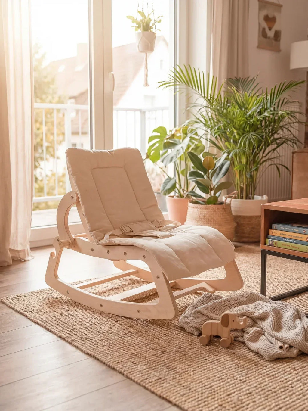 Skandinavisk babyvippestol og småbarnsstol i tre | Fioriscas