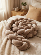 Woven Cotton Crib Liner, 4-Strand Braided Rail Guard for Nursery