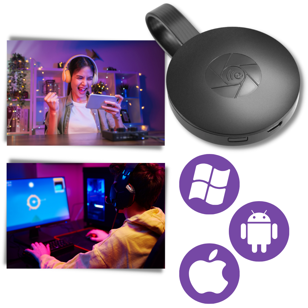 Dongle HDMI per trasmettere lo schermo del telefono alla TV, adattatore per il mirroring dello schermo in 1080p