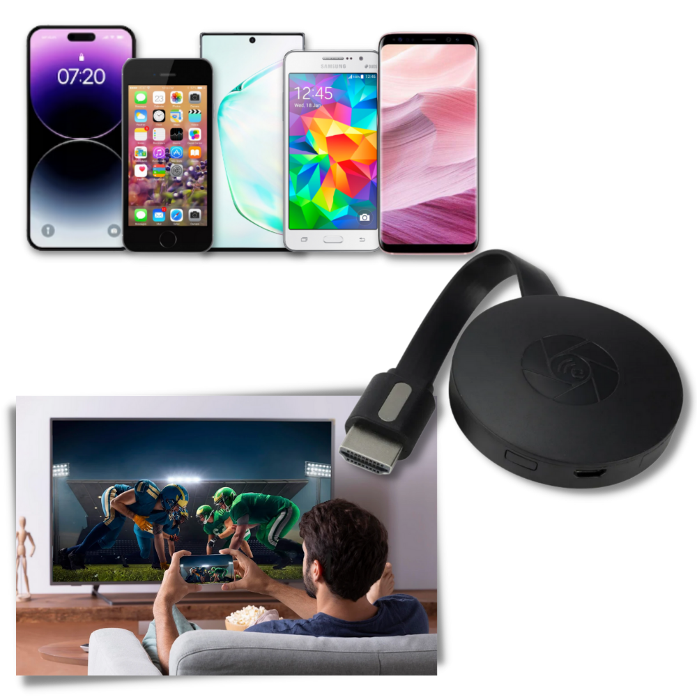 Dongle HDMI per trasmettere lo schermo del telefono alla TV, adattatore per il mirroring dello schermo in 1080p