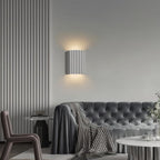 LumenFlute Resin Wall Lamp With Fluted Texture For Ambient Glow