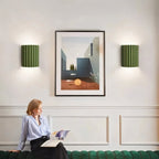 LumenFlute Resin Wall Lamp With Fluted Texture For Ambient Glow