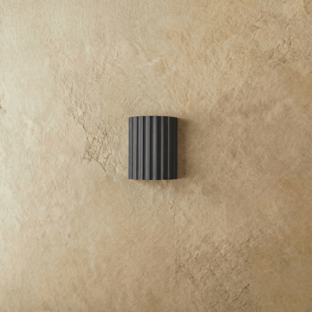 LumenFlute Resin Wall Lamp With Fluted Texture For Ambient Glow