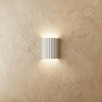 LumenFlute Resin Wall Lamp With Fluted Texture For Ambient Glow