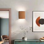 LumenFlute Resin Wall Lamp With Fluted Texture For Ambient Glow
