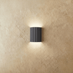 LumenFlute Resin Wall Lamp With Fluted Texture For Ambient Glow