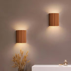 LumenFlute Resin Wall Lamp With Fluted Texture For Ambient Glow