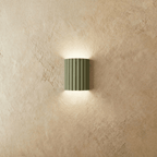 LumenFlute Resin Wall Lamp With Fluted Texture For Ambient Glow