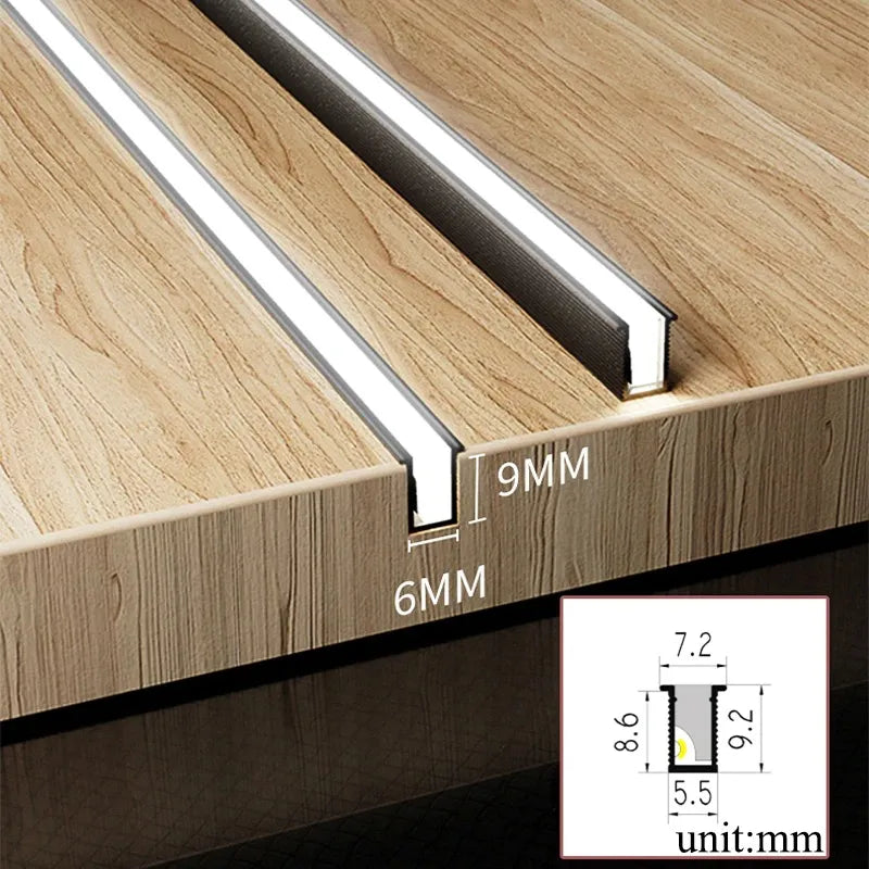 LED-lysskinne til underskab, kan afkortes efter behov, slank aluminiumsskinne, 3 lysfarver