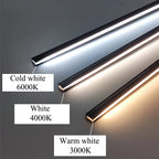 LED-lysskinne til underskab, kan afkortes efter behov, slank aluminiumsskinne, 3 lysfarver