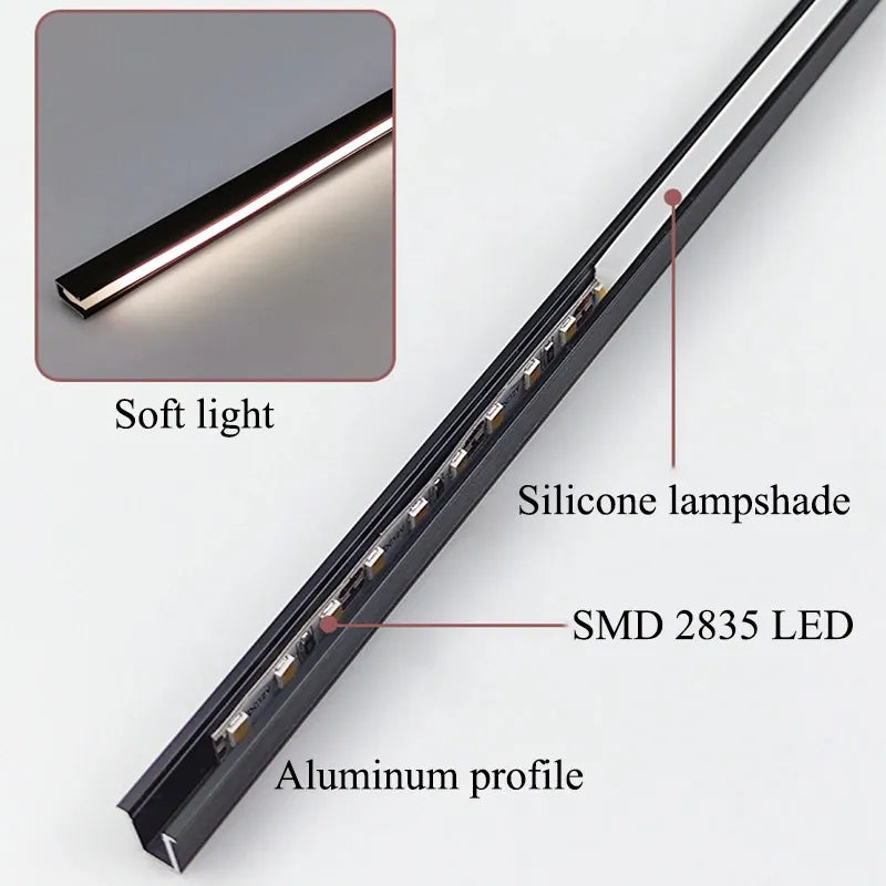 LED-lysskinne til underskab, kan afkortes efter behov, slank aluminiumsskinne, 3 lysfarver