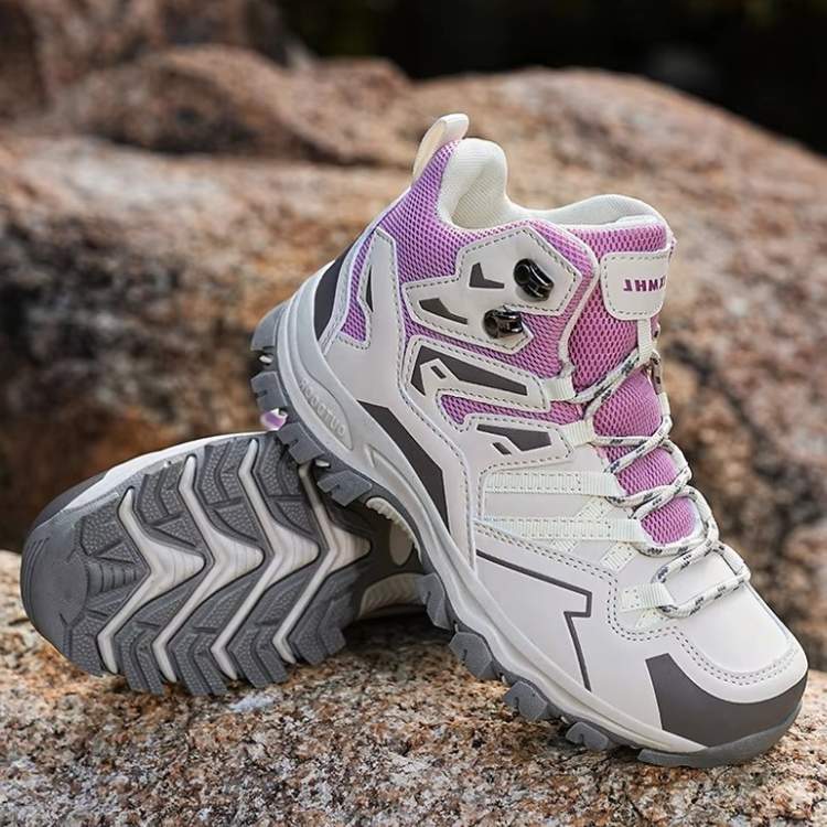 Chaussures de randonnée antidérapantes Trekaro, maintien montant à la cheville, en violet, rose ou noir