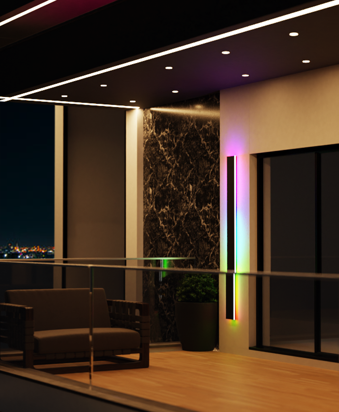LumaHaven RGB LED Wall Light, Indoor & Outdoor, IP65 Waterproof