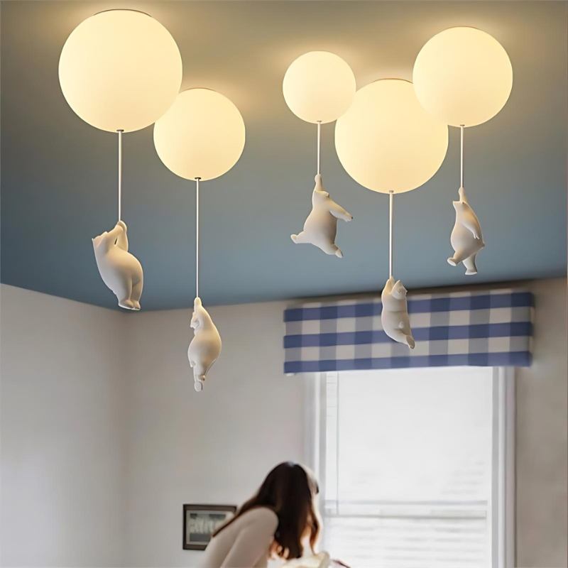 Lampada da Soffitto Bear Balloon per Cameretta, Carina Lampada Notturna Moderna  