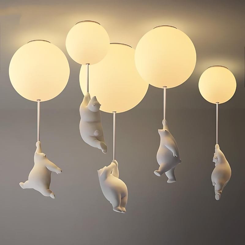 Lampada da Soffitto Bear Balloon per Cameretta, Carina Lampada Notturna Moderna  