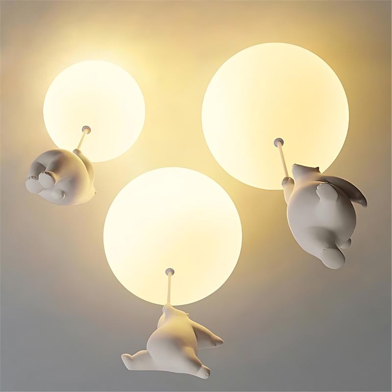 Lampada da Soffitto Bear Balloon per Cameretta, Carina Lampada Notturna Moderna  