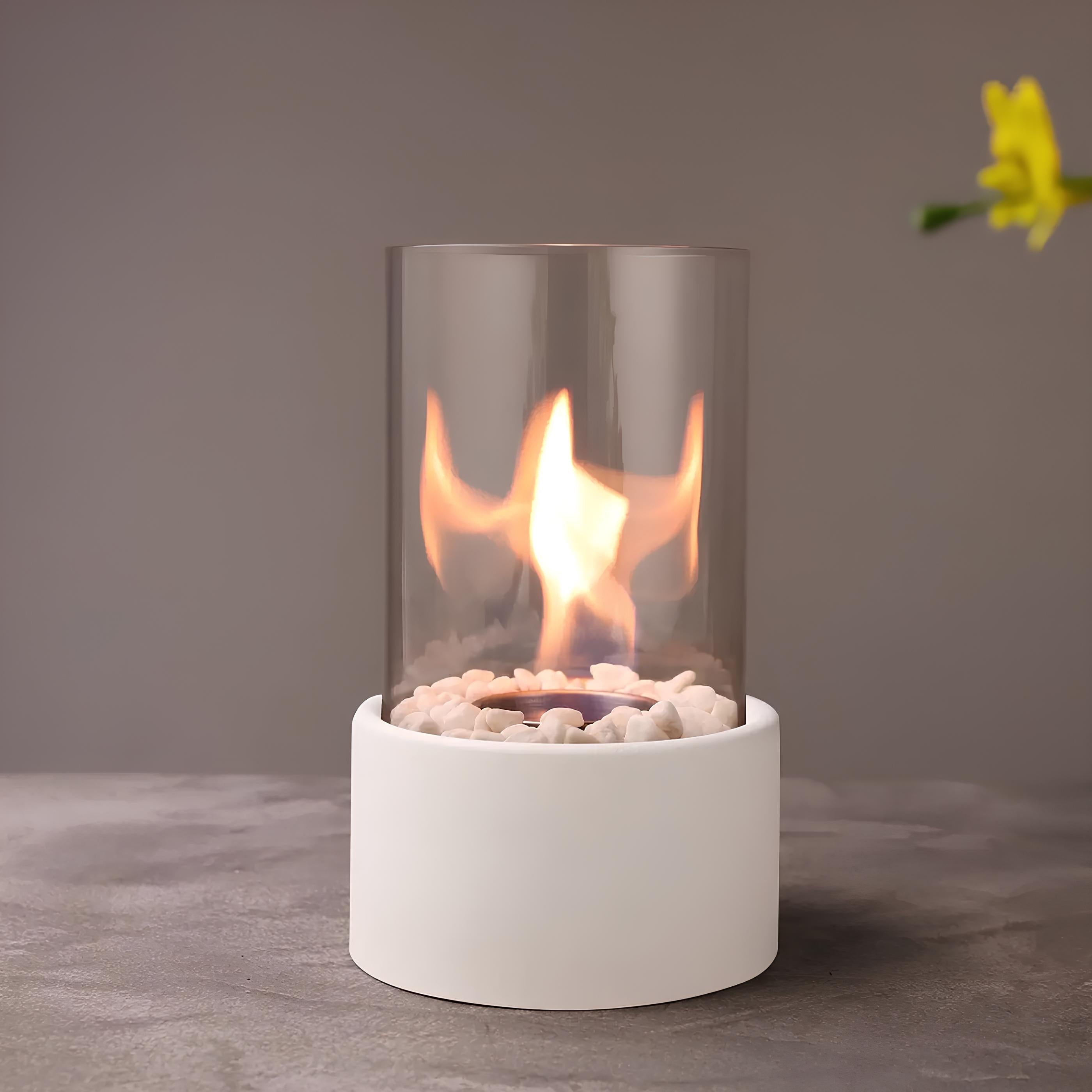 Klassisk glasolie lampe med åben flammedesign, Lumora