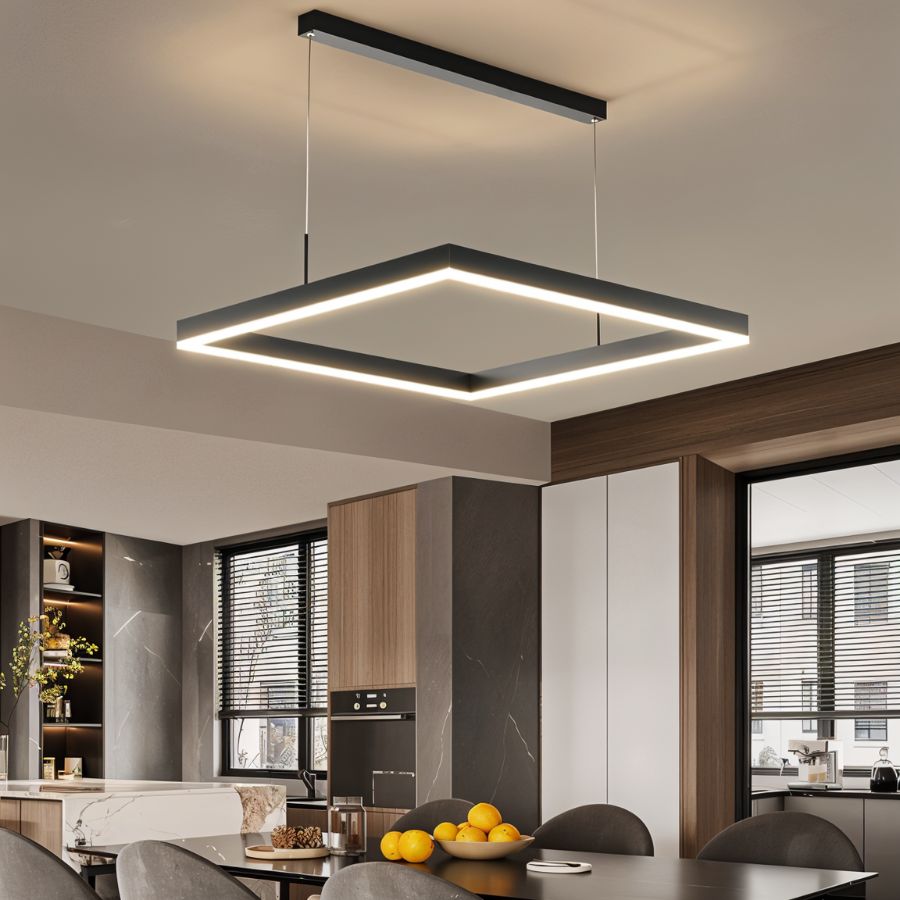Lampadario Noir Aura per Illuminazione Elegante e Diffusa in Nero o Bianco  