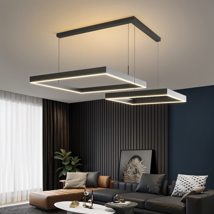 Lampadario Noir Aura per Illuminazione Elegante e Diffusa in Nero o Bianco  
